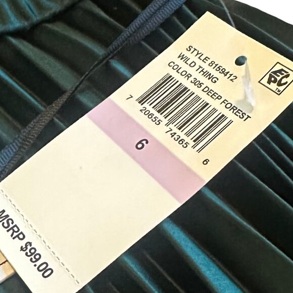 1 State Wild Thing Deep Forest Green Skirt Pleated Miid Size 6 Women's NWT - Picture 13 of 13
